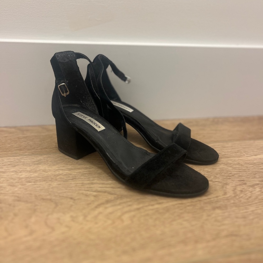 Steve Madden Black Suede Block Heels